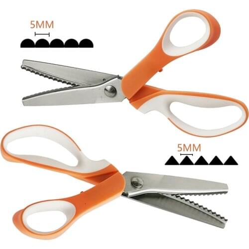 Dressmaking Pinking Shears triangle/round teeth Zig Zag Cut Sewing Cut Tailor Leather Handicraft Fabric Sewing Craft Scissors