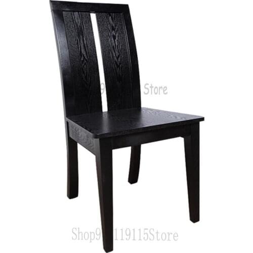 Dining Chair Household Solid Wood Black Ash Wood Modern Simple Restaurant Stool Office New Chinese Small Family Back Chair
