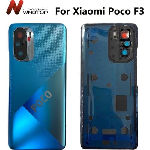 Original NEW For Xiaomi POCO F3 Back Glass Battery Cover Panel Rear Door Housing Case With Camera Lens Replacement Parts