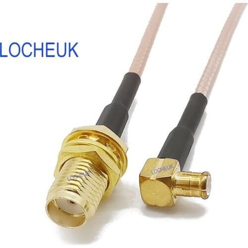 MCX Male Plug Right Angle to SMA Female Jack Pigtail RG316D Double Shield Silver Cable Adapter Connector 7/10/15/20/30/50CM