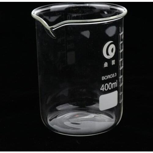 2 x 400ml Glass Graduated Low Form Beaker, Graduation Interval Cups
