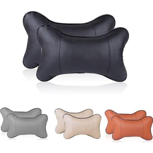 Universal PU Leather Four Season Car Auto Seat Head Neck Pillow Rest Support Cushion Pad HeadRest Bone Shaped Neck Pillow