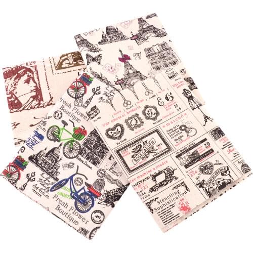 Teramila Cotton Linen Fabric Sewing Materials Cartoon Drawing for Tablecloth Pillow Bag Curtain Cushion Home Textile by Meter