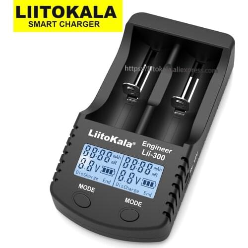 Liitokala Lii-300 LCD 18650 Battery Charger 3.7V 1.2V 26650 18350 14500 18500 16340 AA AAA Measurable Capacity