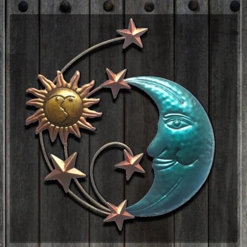 Iron Sun Moon Face Wall Art Decoration Creative Hanging Ornaments Home Decoration Modern Simplicity Wall Art Decor