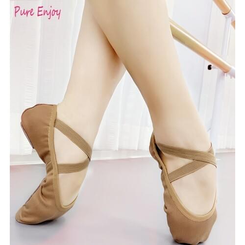 Womens High Quality Dancing Shoes High Heel Canvas Ballet Shoes Belly Yoga Dance Shoes Exercise Dance Shoes size 35-40