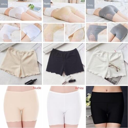 Plus Size Shorts Under Skirt Sexy Lace Anti Chafing Thigh Safety Shorts Ice Silk Cool High Elasticity Under Skirt Female NEW2021