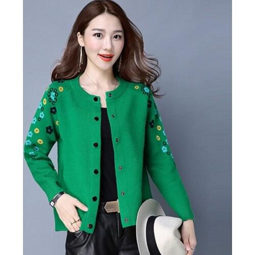 2019 Spring Autumn New Women Cardigan Sweaters Single Breasted O-neck Long Sleeve Casual Knitted Sweater Jumper Jacket Tops M312