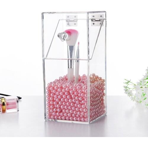 Acrylic Makeup Brush Holder Makeup Organizer Cosmetic Holder Lipstick Pencil Storage Container Transparent Storage Box Holder