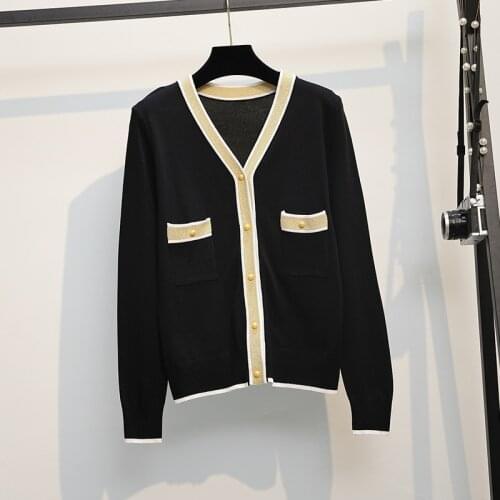 2021 Autumn Women Cardigan Knitted Sweater Jacket Pocket Embroidery Fashion Knit Cardigans Coat Lady Loose Spring Sweaters