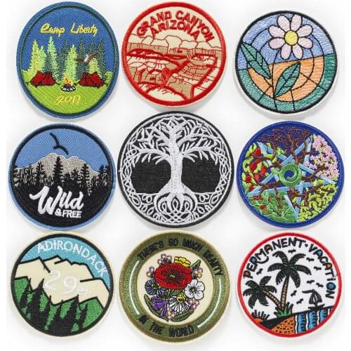 1pcs Scenery Theme Embroidered Patches Sew On/Ironing Applique Stickers Badge Accessories Decoration Clothing DIY