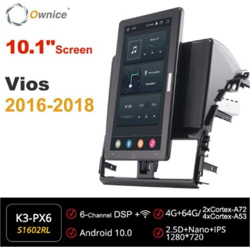 10.1 Inch 1280*720 Ownice Android 10.0 Car Radio forToyota Vios XP150 2013-2020 Auto GPS Player head Unit Auto Rotatable