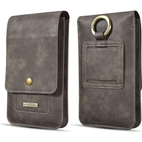 100% Genuine Leather 6.5inch Cellphone Belt Waist Bag For Men multifunctional card holder mens leather wallet