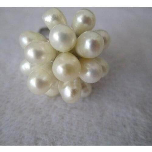 100% nature freshwater pearl Ring-3 pcs pearl rings
