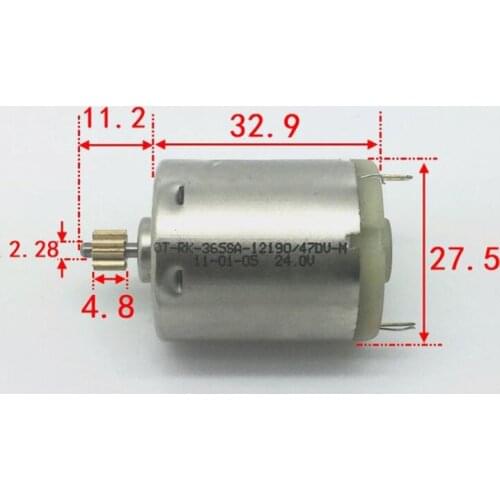 27mm Round OT-RK-365SA DC 12V 18V 24V 10000RPM Micro Mini Carbon Brush Motor w/ 10T Copper Gear DIY Toy Hobby Model