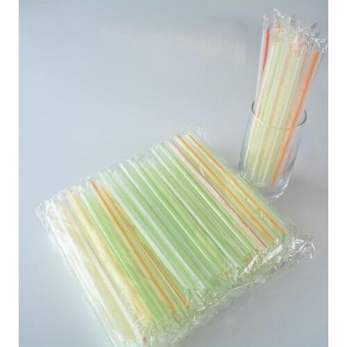 70Pcs 7" Big Multicolor Disposable Straw Plastic Huge Milkshake Straws Smoothie Drinking Part Individual Package Party