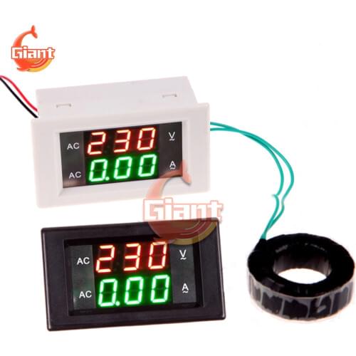 AC 80-300V 100A Ampere AC Digital Voltmeter Ammeter Electric Meter Multimeter Voltage Current Meter 110V 220V LCD Panel Tester