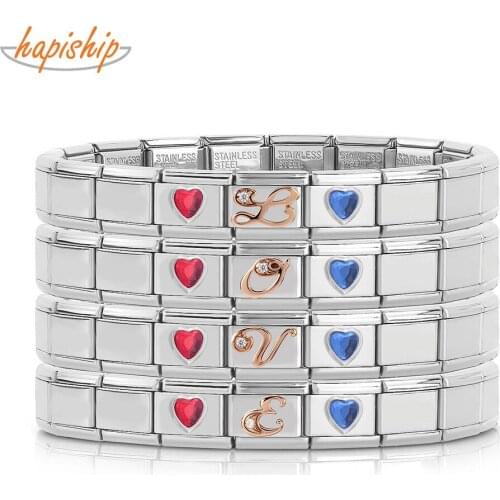 Hapiship 2021 New Girls Fashion Sweet Rose Heart 26 Letter Charm Links Bracelet Birthday Gift Bangle For Women Men Jewelry G177