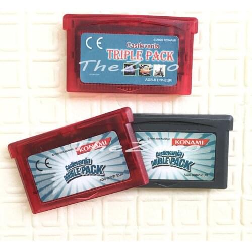 Castlevania Series Triple Pack DoublePack for 32 Bit Handheld Player Video Game Cartridge Console Card
