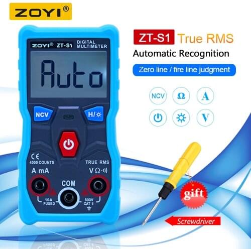 ZOYI ZT-S1 Digital Multimeter tester autoranging True rms automotriz Mmultimetro with NCV DATA HOLD LCD backlight+Flashlight