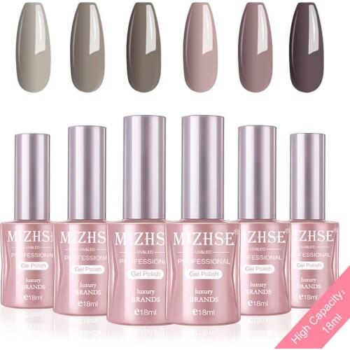 MIZHSE Gray Series Gel Nail Polish Soak Off UV Gel Nail Polish LED Lamp Gel Nail Polish Gel Varnish DIY Nail Art Lacquer