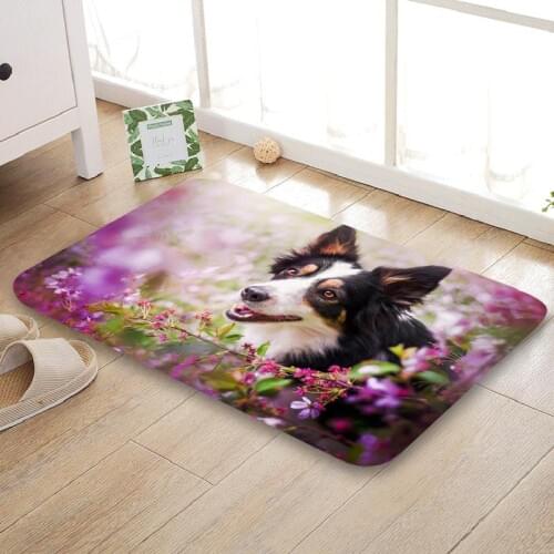 HEARMNY New Arrival Doormat Border Collie Home Mat Machine Made Anti Slip Carpet Living Room/Hallway Bath Mat For Kids Gift
