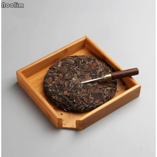 NOOLIM Creative Rectangular Bamboo Tea Tray Kung Fu Puer Teacup Saucer Storage Holder Container Teahouse Gadgets