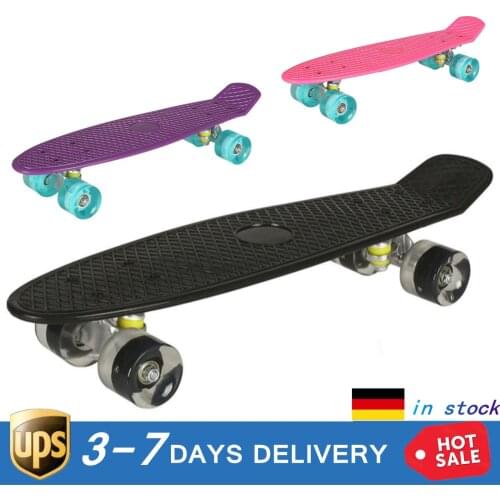 Cruiser Style Skateboard Outdoors Fun Complete Deck Mini Plastic Cruiser Skateboard for Outdoor Sport Flashing Light