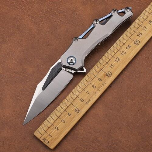 M390 Blade Titanium Alloy Handle High Hardness And Sharp Outdoor Camping Tactics Hunting Self-Defense Fruit Folding Knife