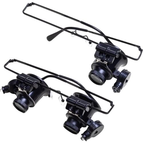 Magnifier Loupe 20X Magnification Eye Glasses Lens Jeweler Watch Repair Tooln Monocular/Double Eye Loupe