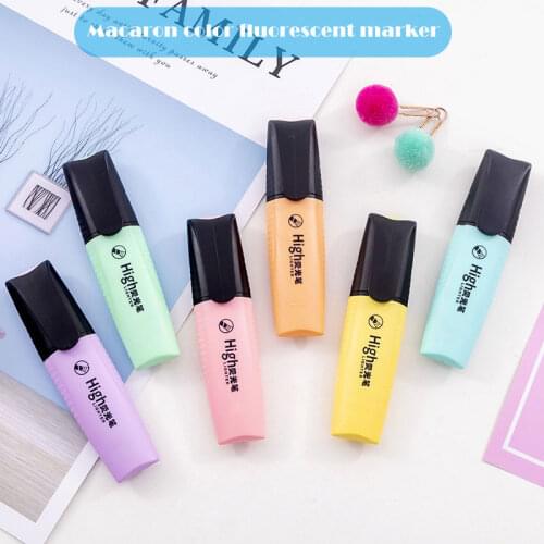 Cute Macaroon Color Mini Colorful Candy Color Highlighters Art Markers Fluorescent Pen Gift Stationery JR Deals