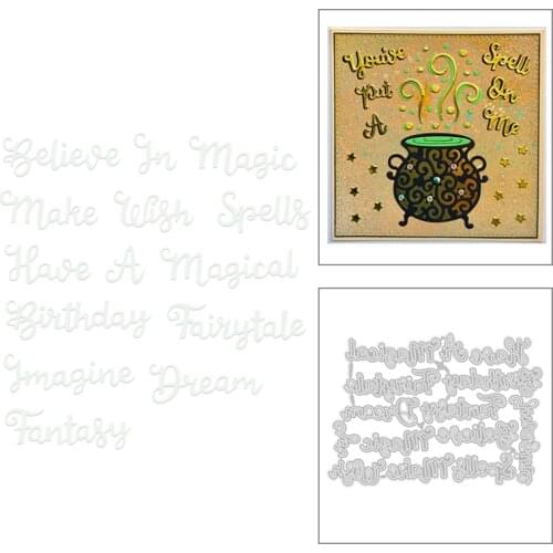 2020 New Sentiment Words Metal Cutting Dies Wish and Birthday Die Cut Scrapbooking For Holiday Crafts Card Making No Stamps Sets