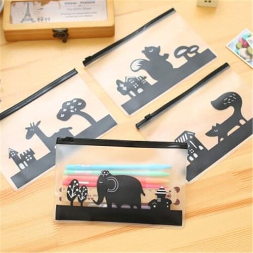 The lovely pony was translucent matte creative document bag zipper pencil debris bag pencil case stationery