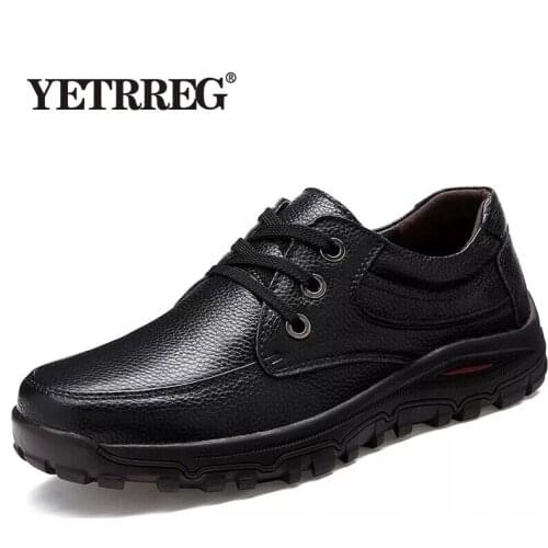 VANCAT Brand Big Sizes Genuine Leather Fashion Men Shoes Handmade Summer Autumn Winter Brand High Quality Men Flats Shoes 38-48