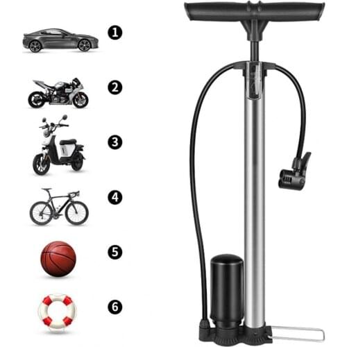 Bicycle Pump Portable Stainless Steel Bicycle Pump Electric Car Motorcycle Bike Inflator Cycling Bicycle Accessories