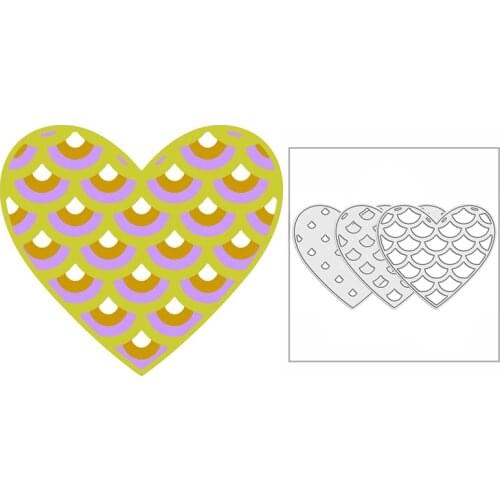 New 2021 Layered Scalloped Hearts Metal Cutting Dies for DIY Scrapbooking and Card Making Background Embossing Craft No Stamps