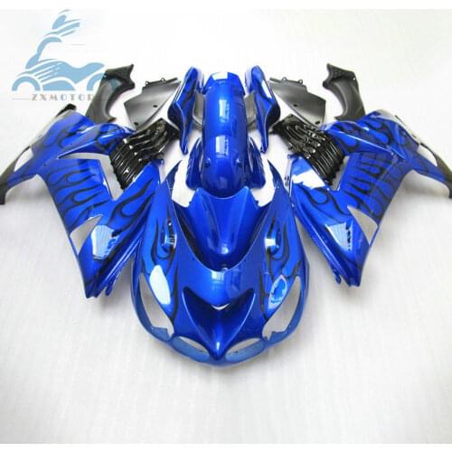 Upgrade your Injection fairings kit for KAWASAKI Ninja ZX14R 2006-2010 2011 sports fairing kits ZX 14R 06-11 blue flames parts