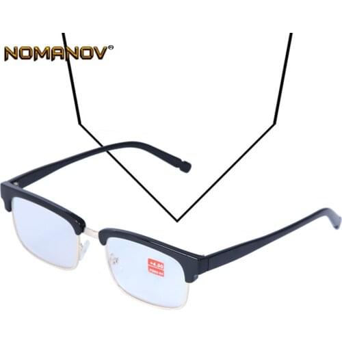 Classical Optics Coated Lenses Eyebrow Square Black Frame Men Women Reading Glasses +0.75 +1.25 +1.5 +2.00 +1.75 TO +4 with Case