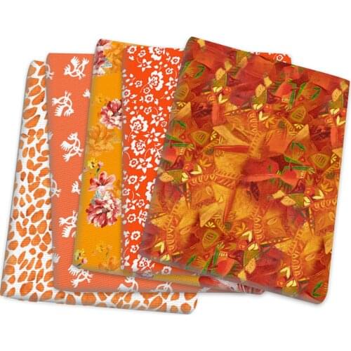 Orange Series Polyester Cotton Fabric Patchwork Tissue Sewing Quilting Fabrics Needlework Material DIY Handmade,1Yc14440