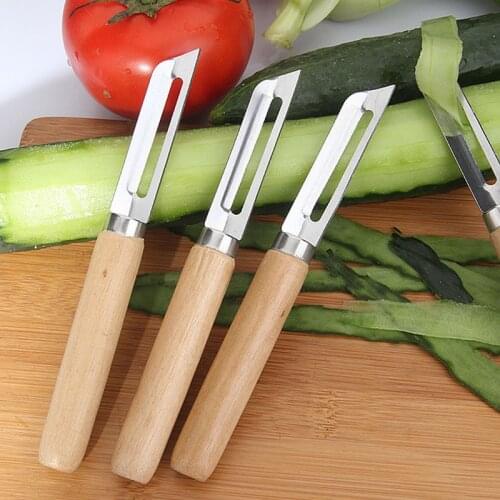 1Pc New Stainless Steel Peeler for Apple Tomato Pear Vegetable Potato Peeler Wooden Handle for Apple Potato Peeler Fruit Peeler