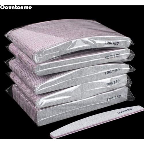 50Pcs Nail Art Files 100/180 Professional lime a ongle Gel Nail Polishing Buffer Sanding Files For Manicure Nails Accessoires