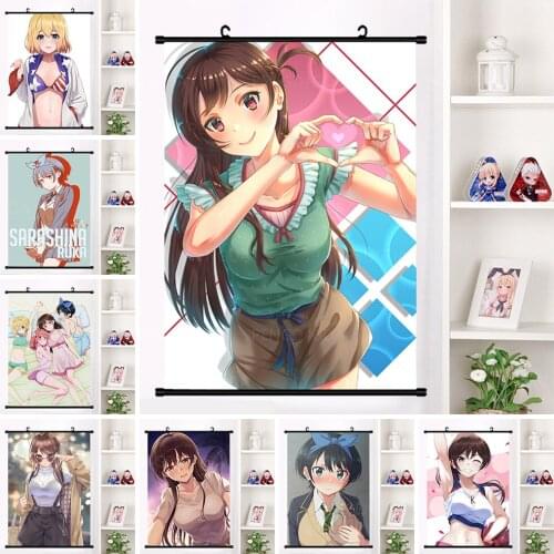 Plastic Scrolls Print Anime Bikini Sexy Girl Hanging Canvas Painting Cartoon Character Poster Wall Art Home Decor Modern Picture