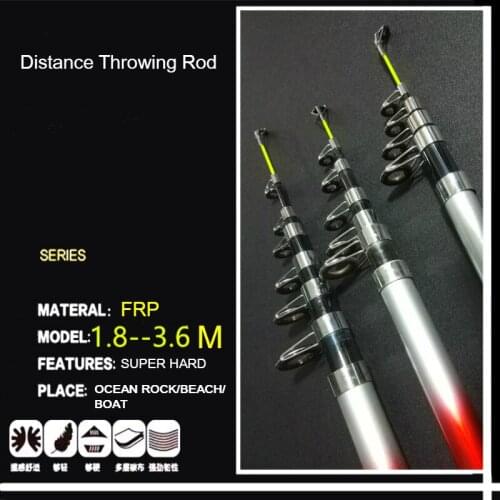 1.8M 2.4M 2.4M 2.7M 3.0M 3.6M Portable Telescopic Fishing Rod Glass Fiber Fishing Pole Travel Sea Fishing Spinning Rod Dist