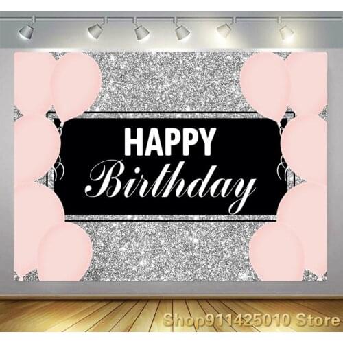 Pink Bballoon Girl Birthday Party Decorative Photography Studio Custom Background Photo Kid Room Dressed Up Vinyl Backdrop Cloth