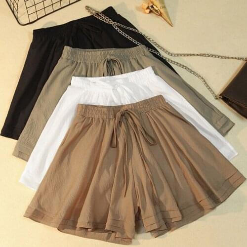 Large Size Chiffon Shorts Female Summer New Fashion Korean Slim Casual Wide Leg Shorts Plus Size L-4XL Women Clothes f1204