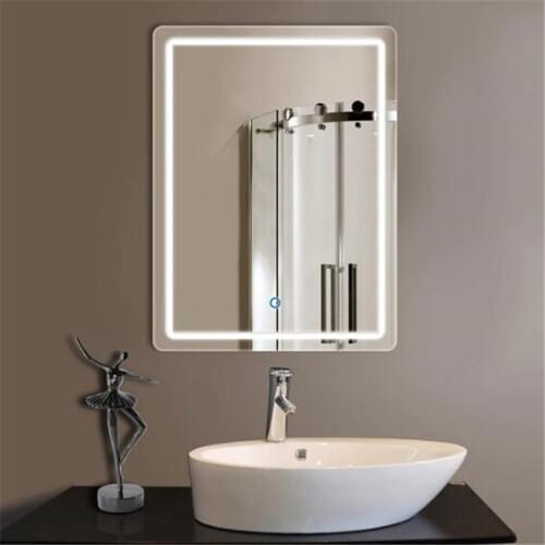 Modern 60*80cm Anti-fog Bright Led Light Mirror with Touch Switch for Bathroom Hotel Waterproof Mirror Wall Lamp 1771