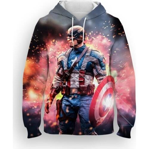 Captain America Children Pullover 3D Print Super Hero Kids Sweatshirts Fashion Men Clothing Spring Autumn Male Hoodies