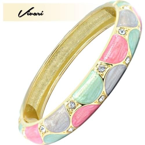 Vivari New Elegant Copper Bracelet With Colorful Geometric Elements Crystal Stone Ladies Fashion Bracelet