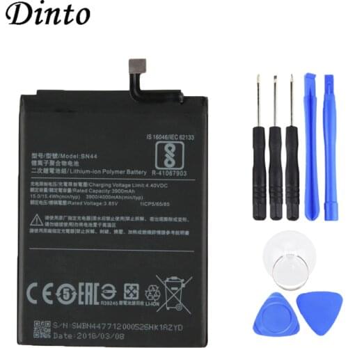 Dinto High Quality BN44 Replacement Smart Phone Battery 4000mAh Real Capacity Batteries for Xiaomi Redmi 5 Plus with Tools