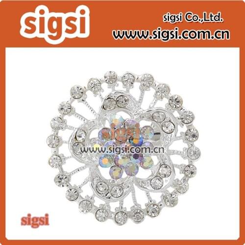 Sparkling latest brooch design Wedding Bouquets Crystal Rhinestones Flower Brooch Pins for Women